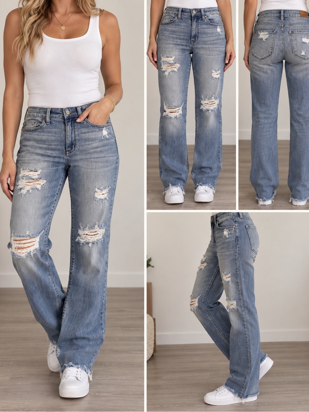 Judy Blue Distressed Straight Leg Jeans